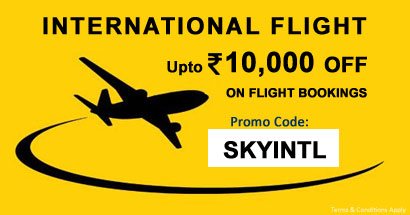 International Flight - Upto Rs. 10,000 off on Flight Bookings